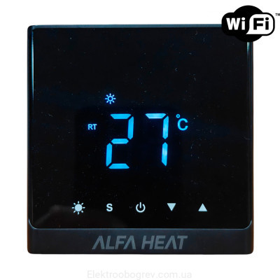 Терморегулятор для теплого пола программируемый Alpha Heat Smart WI-FI Черный