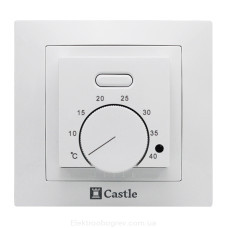 Терморегулятор для теплого пола Castle AC308H, под рамку Unica Schneider, белый