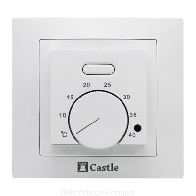 Терморегулятор для теплого пола Castle AC308H, под рамку Unica Schneider, белый