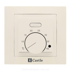 Терморегулятор для теплого пола Castle AC308H, под рамку Unica Schneider, слоновая кость