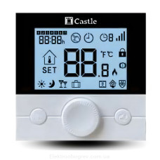 Терморегулятор программированный для электрических котлов Castle AC-8078G, черный