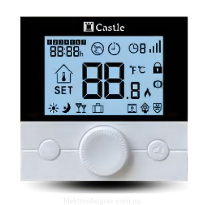 Терморегулятор программированный для электрических котлов Castle AC-8078G, черный