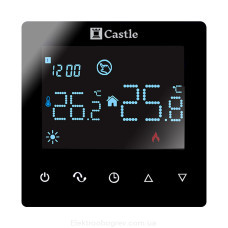Терморегулятор для теплого пола Castle AC-606Н, черный
