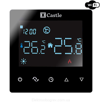Терморегулятор для теплого пола Castle AC-606Н WI-FI, черный
