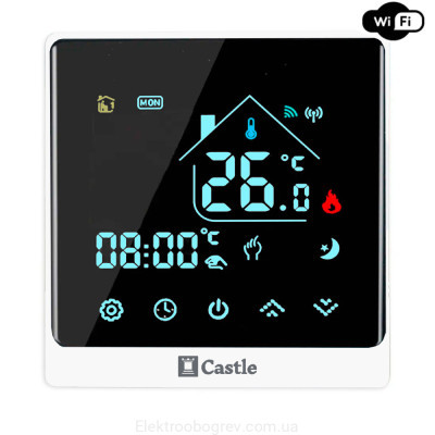 Терморегулятор для теплого пола Castle AC-8400Н WI-FI, белый