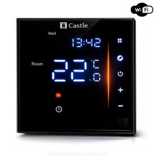 Терморегулятор для теплої підлоги з WI-FI Castle AC-601Н, чорний