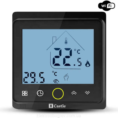 Терморегулятор для теплої підлоги Castle AC-603Н, чорний Wi-Fi