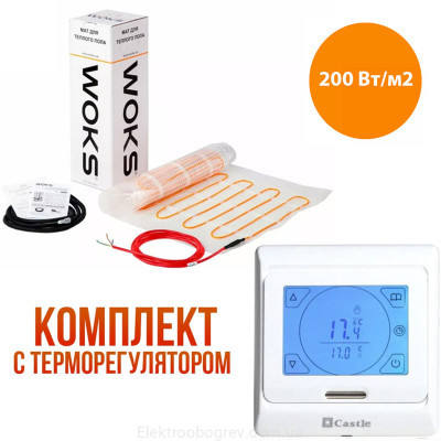 WoksMat-200 теплый пол на мате 600 Вт, 3.0м2