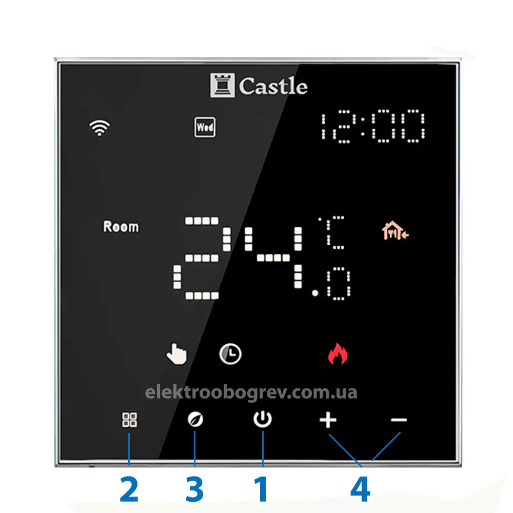 Терморегулятор для теплої підлоги Castle AC-602Н, білий ⭐ Купити Ціна ...