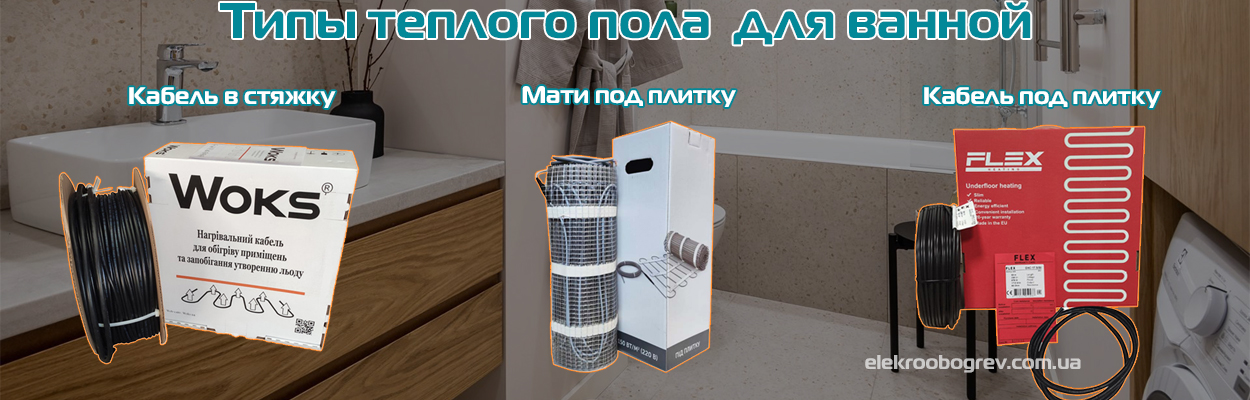 Типы теплого пола для ванной