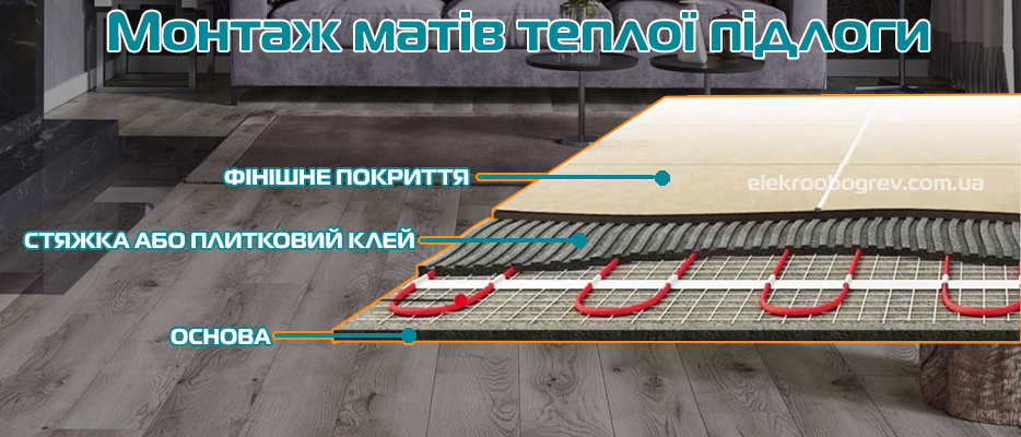 укладання теплої підлоги мати