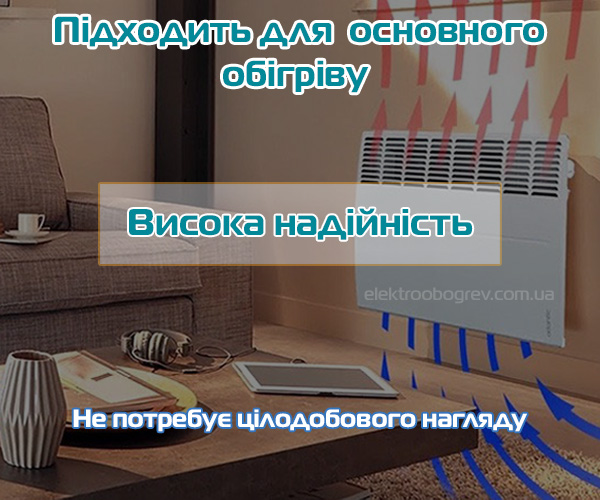 Електроковектор Castle для основного обігріву приміщень