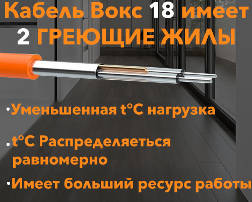 Структура кабеля для теплого пола Вокс 18