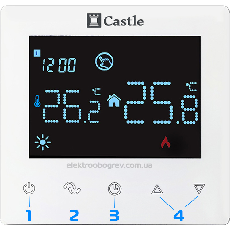 Castle AC-606H функции и клавиши настройки