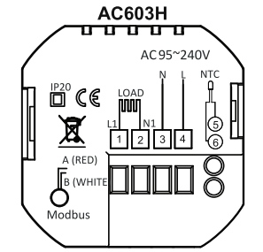 Castle AC603H монтаж термостата